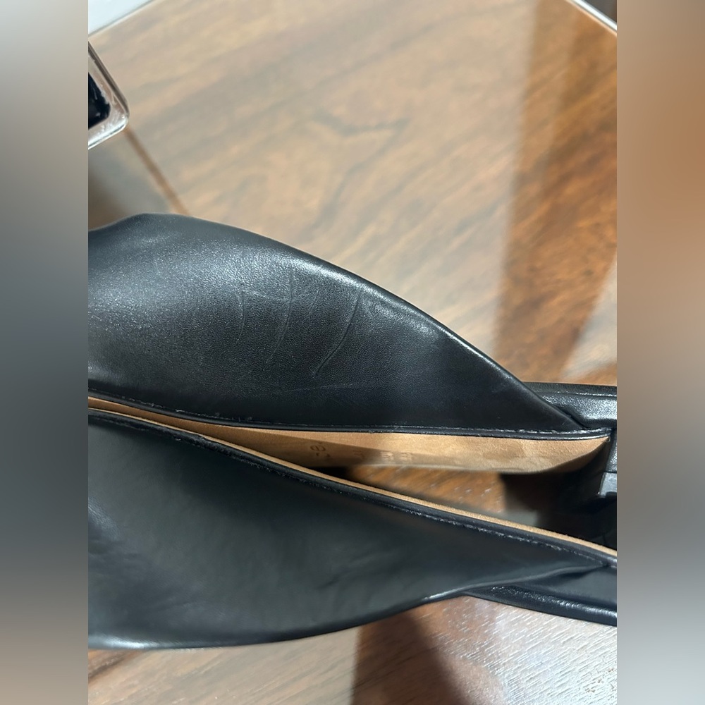 VINCE - Ana Pointed Leather Mules Black Size 5.5 - Picture 13 of 14